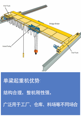 單梁起重機(jī)的優(yōu)點(diǎn)多